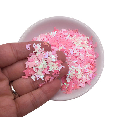 Pink Iridescent Dolphin Shaped Chunky Mix 20 Grams bag