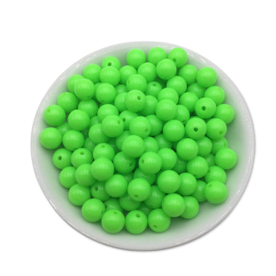50 Neon Green Bubblegum Beads 10mm, Acrylic Beads, Chunky Beads for Jewelry