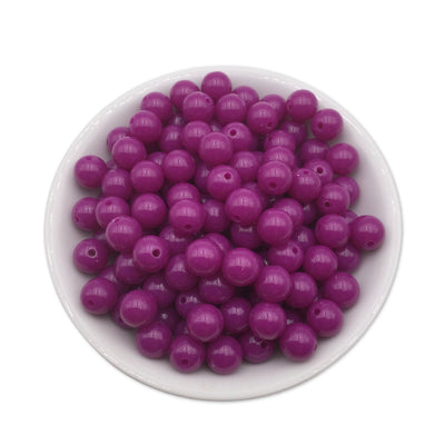 50 Grape Purple Bubblegum Beads 10mm, Acrylic Beads, Chunky Beads for Jewelry