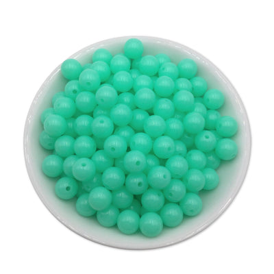 50 Mint Green Bubblegum Beads 10mm, Acrylic Beads, Chunky Beads for Jewelry