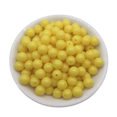 50 Yellow Bubblegum Beads 10mm, Acrylic Beads, Chunky Beads for Jewelry