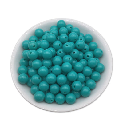 50 Dark Teal Bubblegum Beads 10mm, Acrylic Beads, Chunky Beads for Jewelry