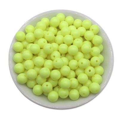 50 Lemon Yellow Bubblegum Beads 10mm, Acrylic Beads, Chunky Beads for Jewelry
