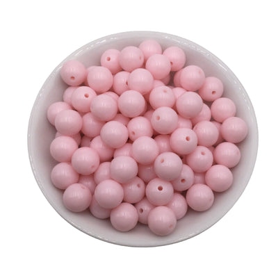 50 Blush Pink Bubblegum Beads 12mm