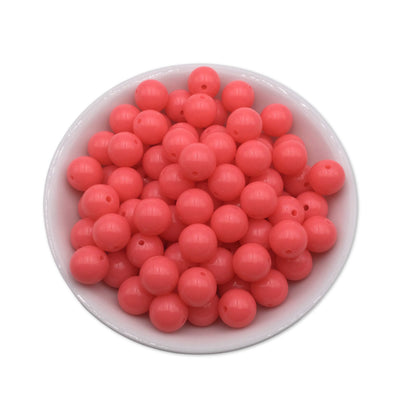 50 Neon Pink Bubblegum Beads 12mm, Acrylic Beads, Chunky Beads for Jewelry