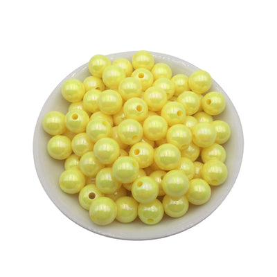 12mm Yellow AB Bubblegum Beads 50pcs