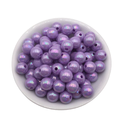 12mm Periwinkle Purple AB Bubblegum Beads 50pcs