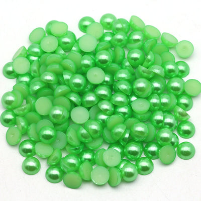 Lime Green Flat Back Pearls