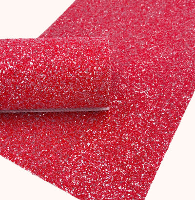 RED WITH SILVER Chunky Glitter Canvas Sheets