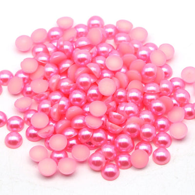 Bubble Gum Pink Flat Back Pearls