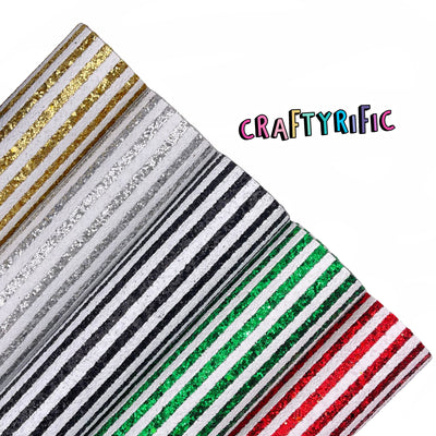Stripes Chunky Glitter Canvas Sheets