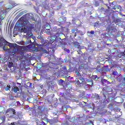 Light Purple AB Transparent Jelly Flatback Resin Rhinestones Pack of 1000