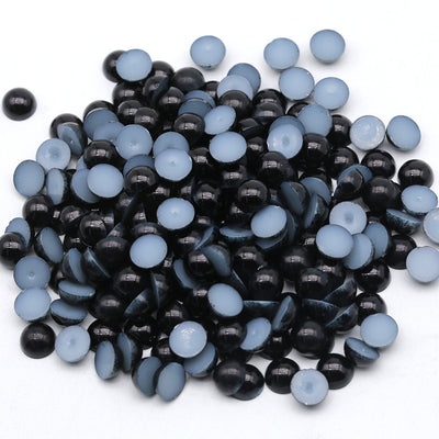 Black Flat Back Pearls