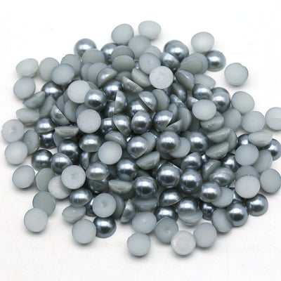 Pewter Silver Flat Back Pearls