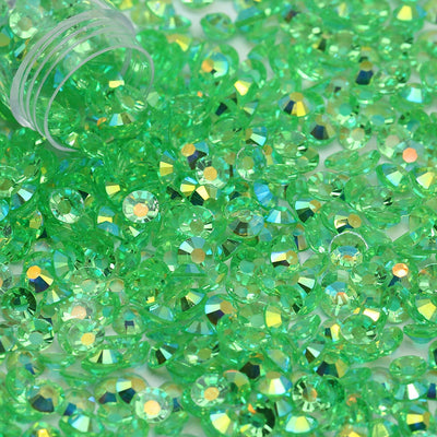 Peridot Green AB Transparent Jelly Flatback Resin Rhinestones Pack of 1000