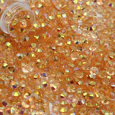 Peach AB Transparent Jelly Flatback Resin Rhinestones Pack of 1000