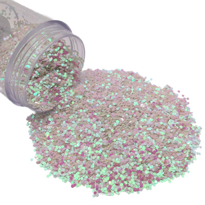 WHITE AURORA Hex Shape Glitter 10g Jar