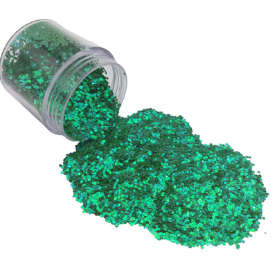 GREEN MOUNTAINS Hex Shape Glitter 10g Jar
