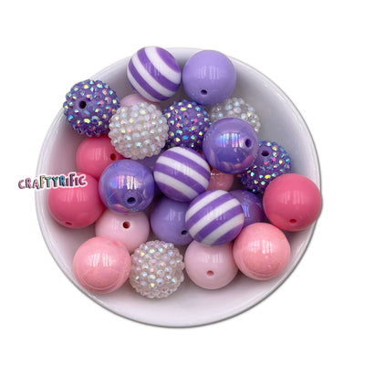 Pink Fairytale Chunky Bubblegum Beads 20mm 24pcs Pack