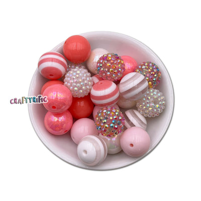 Pinky Girl Chunky Bubblegum Beads 20mm 24pcs Pack