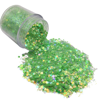 PIXIE GREEN Chunky Mix Glitter 10g Jar