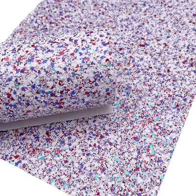 Purple Wildflower Chunky Glitter Fabric