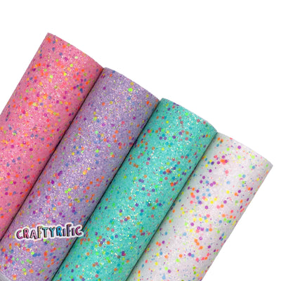 Spring Dots Chunky Glitter Fabric Sheets