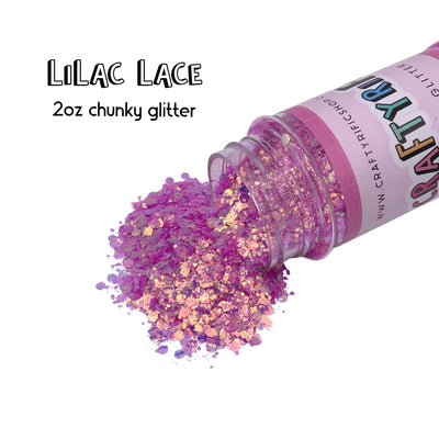 Lilac Lace Chunky Glitter Mix 2oz Bottle