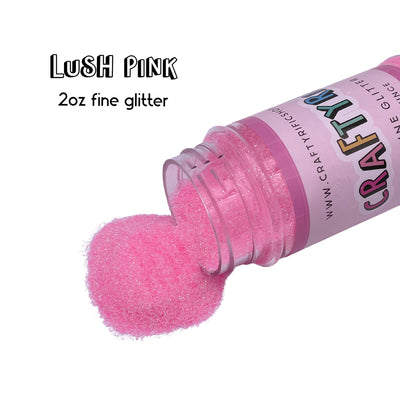 Lush Pink Fine Glitter 2oz Bottle