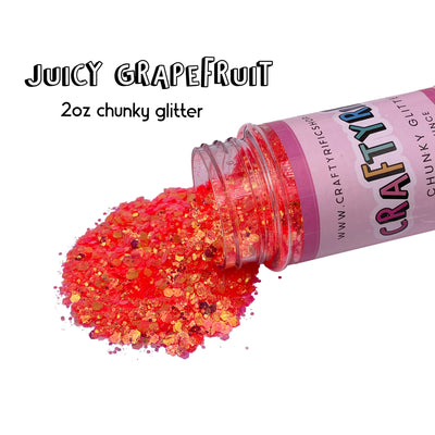 Juicy Grapefruit Chunky Glitter Mix 2oz Bottle