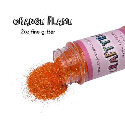 Orange Flame Fine Glitter 2oz Bottle