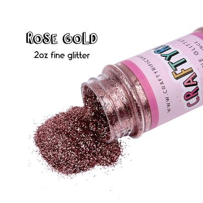 Rose Gold Fine Glitter 2oz Bottle