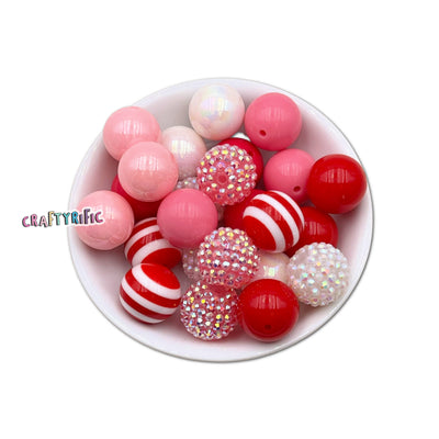 Sweetheart Chunky Bubblegum Beads 20mm 24pcs Pack