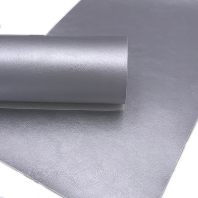 Silver Smooth Faux Leather Sheet