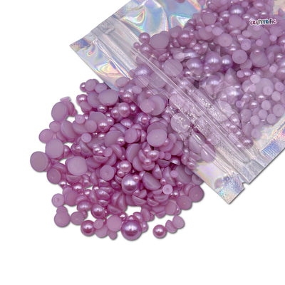 Light Purple Mixed Sizes Flatback Pearl 1000 Pieces