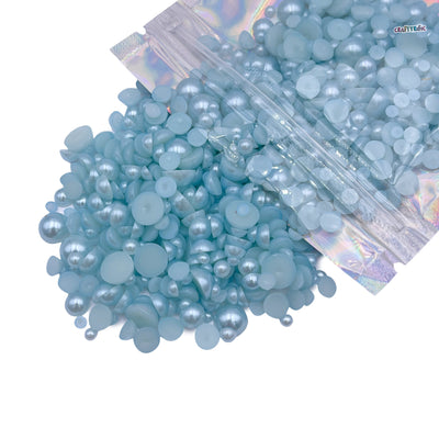 Baby Blue Mixed Sizes Flatback Pearl 1000 Pieces