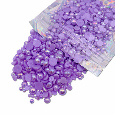 AB Light Purple Mixed Sizes Flatback Pearl 1000 Pieces