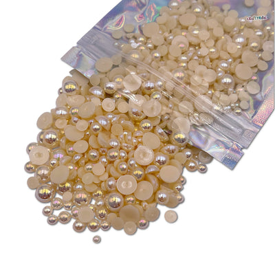 AB Ivory Mixed Sizes Flatback Pearl 1000 Pieces