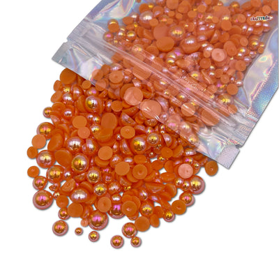 AB Orange Mixed Sizes Flatback Pearl 1000 Pieces