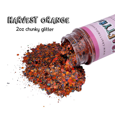 Harvest Orange Chunky Glitter Mix 2oz Bottle