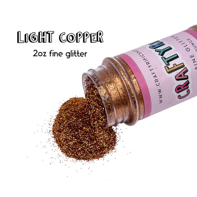 Light Copper Fine Glitter 2oz Bottle