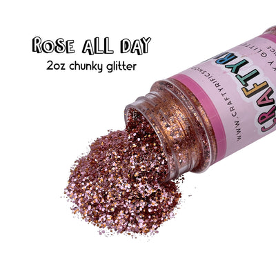 Rose All Day Chunky Glitter Mix 2oz Bottle