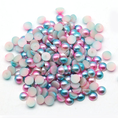 Pink and Blue Mixed Sizes Flatback Pearl 1000 Pieces