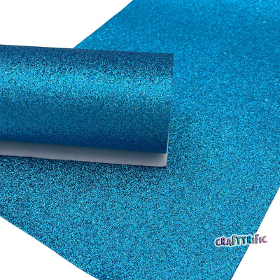 Turquoise Blue Fine Glitter Canvas Sheet