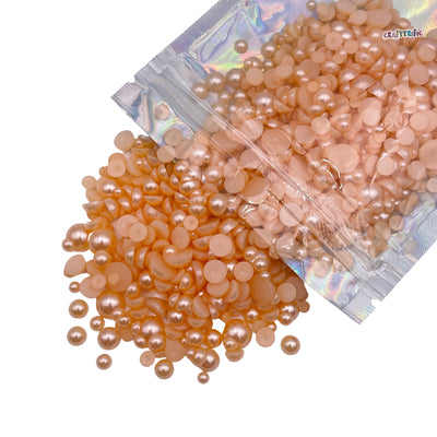 Peach Mixed Sizes Flatback Pearl 1000 Pieces