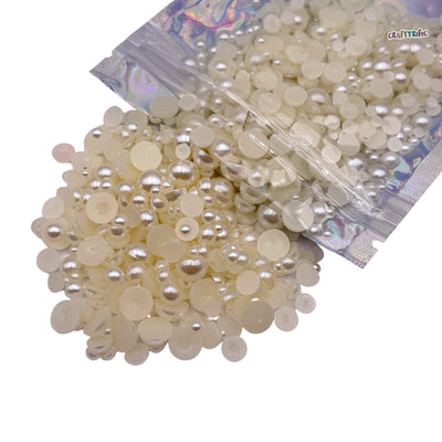 Ivory Mixed Sizes Flatback Pearl 1000 Pieces