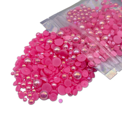 AB Rose Pink Mixed Sizes Flatback Pearl 1000 Pieces