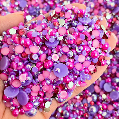 Hot Pink and Purple Pearl Mix