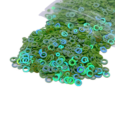 Green Iridescent Bubbles Shape Glitter