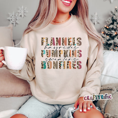 Flannels Pumpkins and Bonfires Transfer